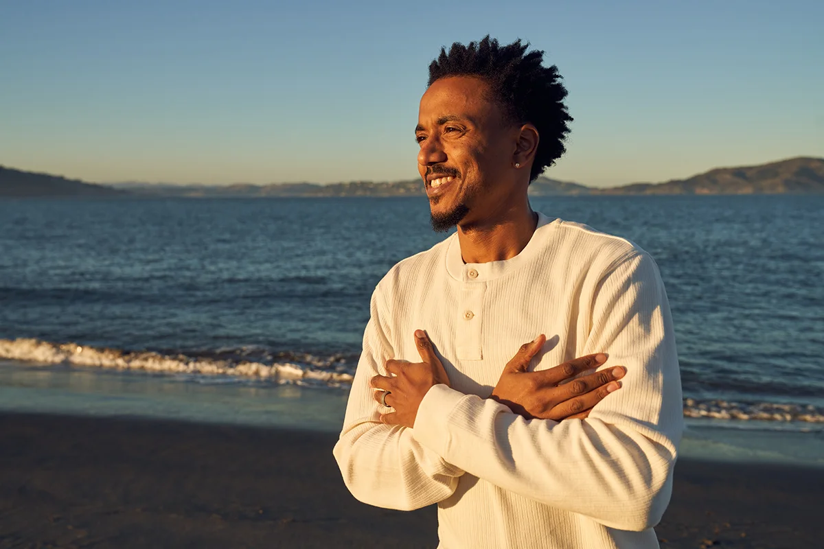 person on beach reaping the benefits of virtual iop